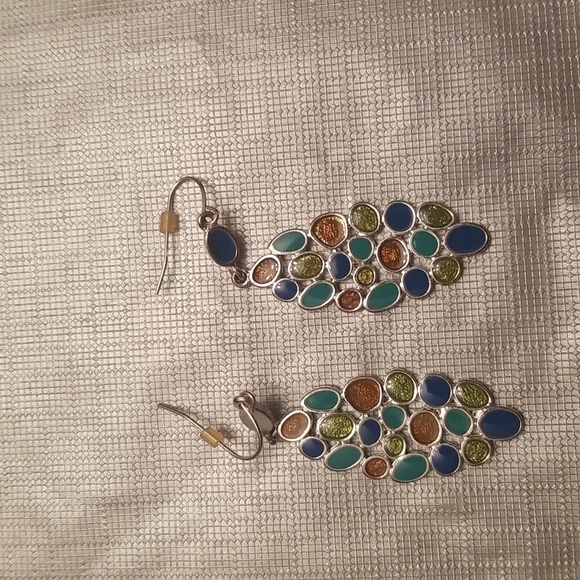 Stained Glass Look Necklace with Earrings Set - Picture 3 of 3